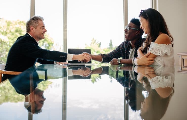 Couple with property agent